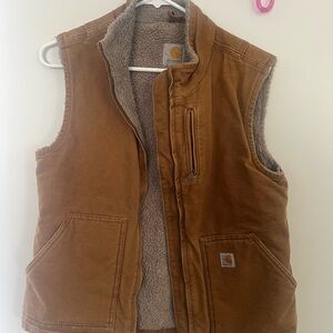 Carhartt Tan Sherpa-Lined Work Vest